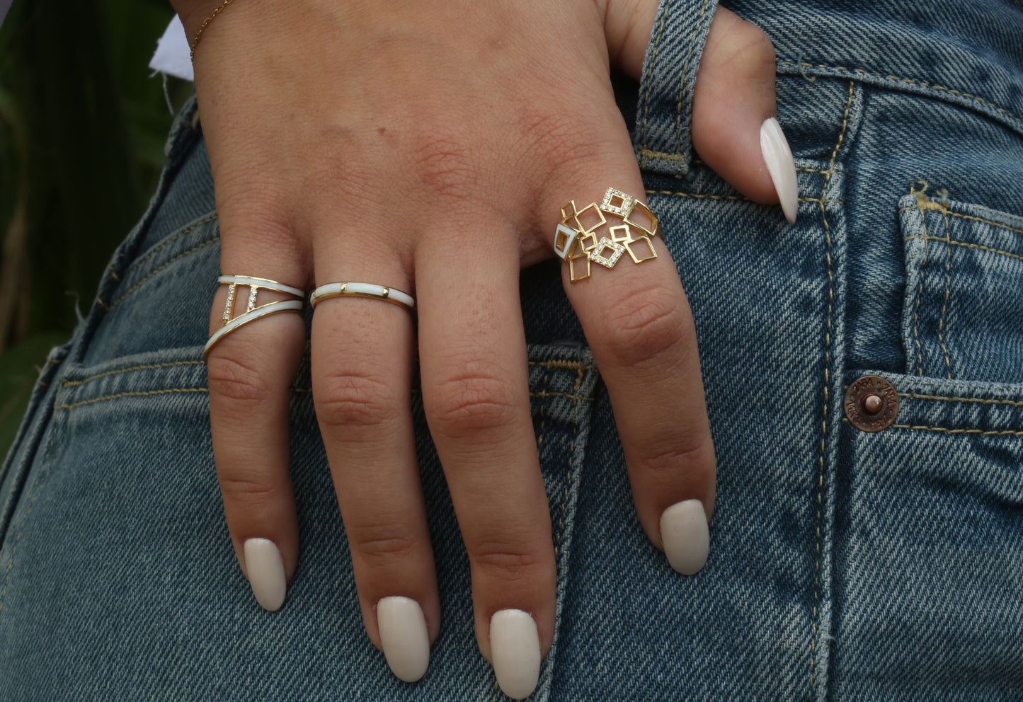 18K Gold Abstract Ring