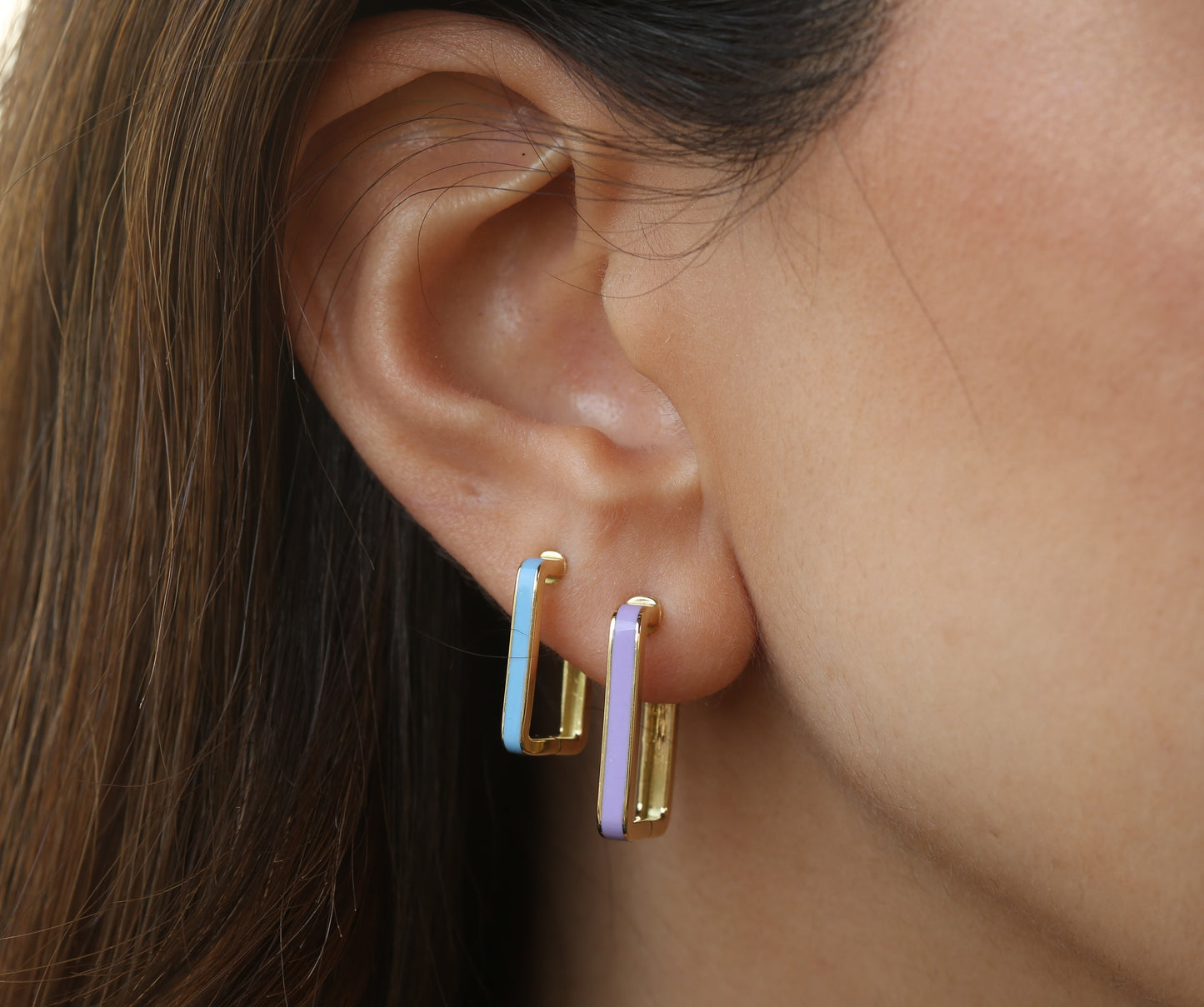 18K Gold Recta Earring