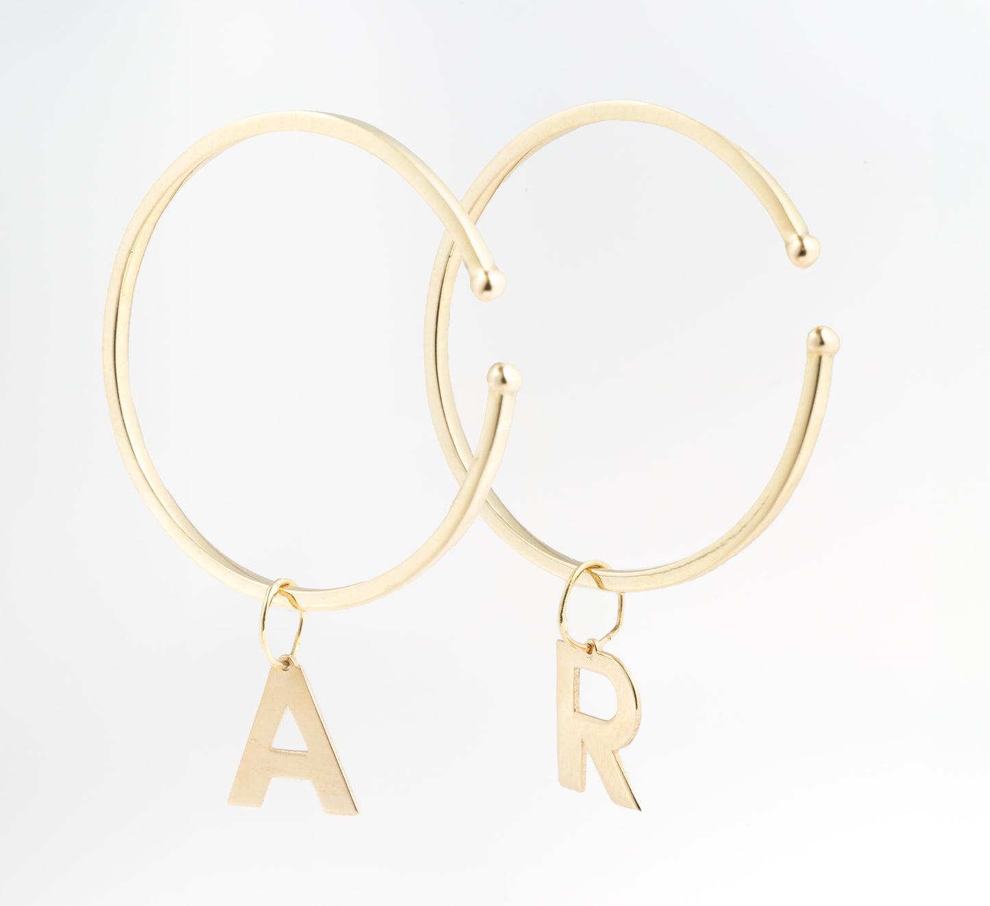 18k Gold Letter Hoop Earrings