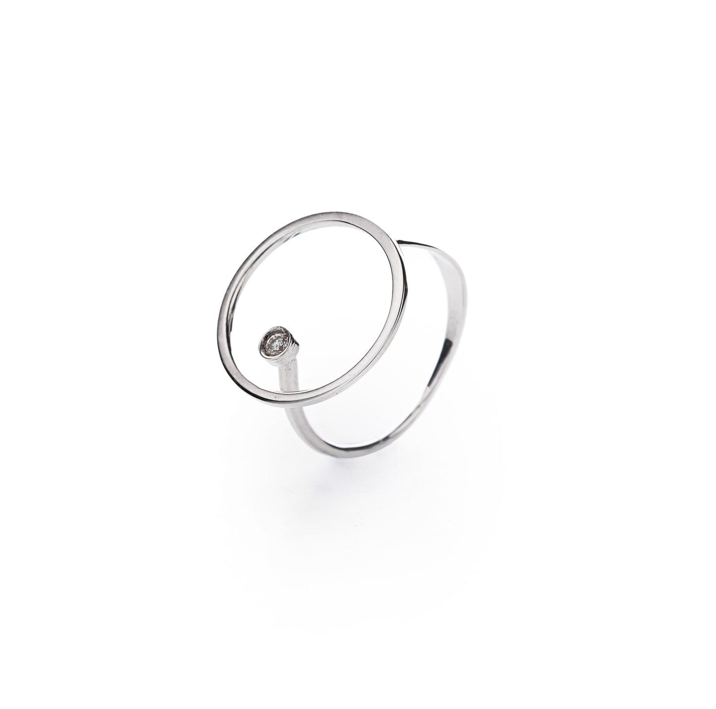 18K Gold Diamond Eclipse Ring